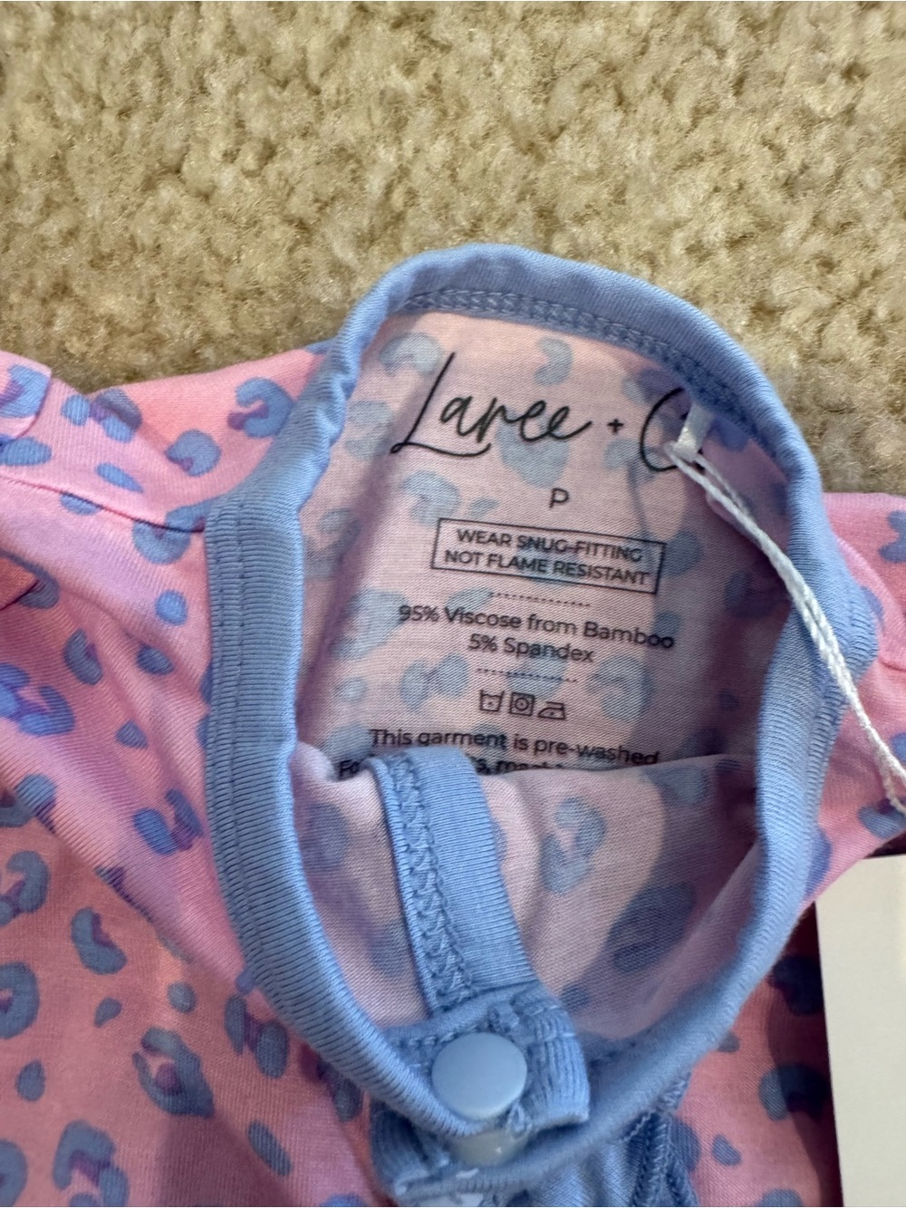 Pink Leopard Ruffle Snap-Front Baby One-Piece - NWT - Picture 3 of 4